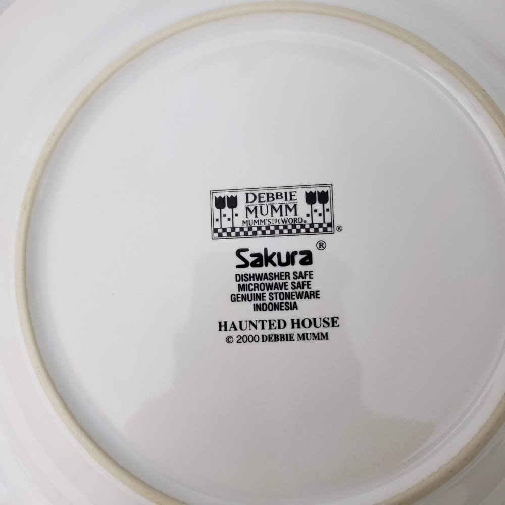 Vintage Sakura Debbie Mumm Haunted House Dessert/Salad Plates Set of 4 2000 - Picture 3 of 8